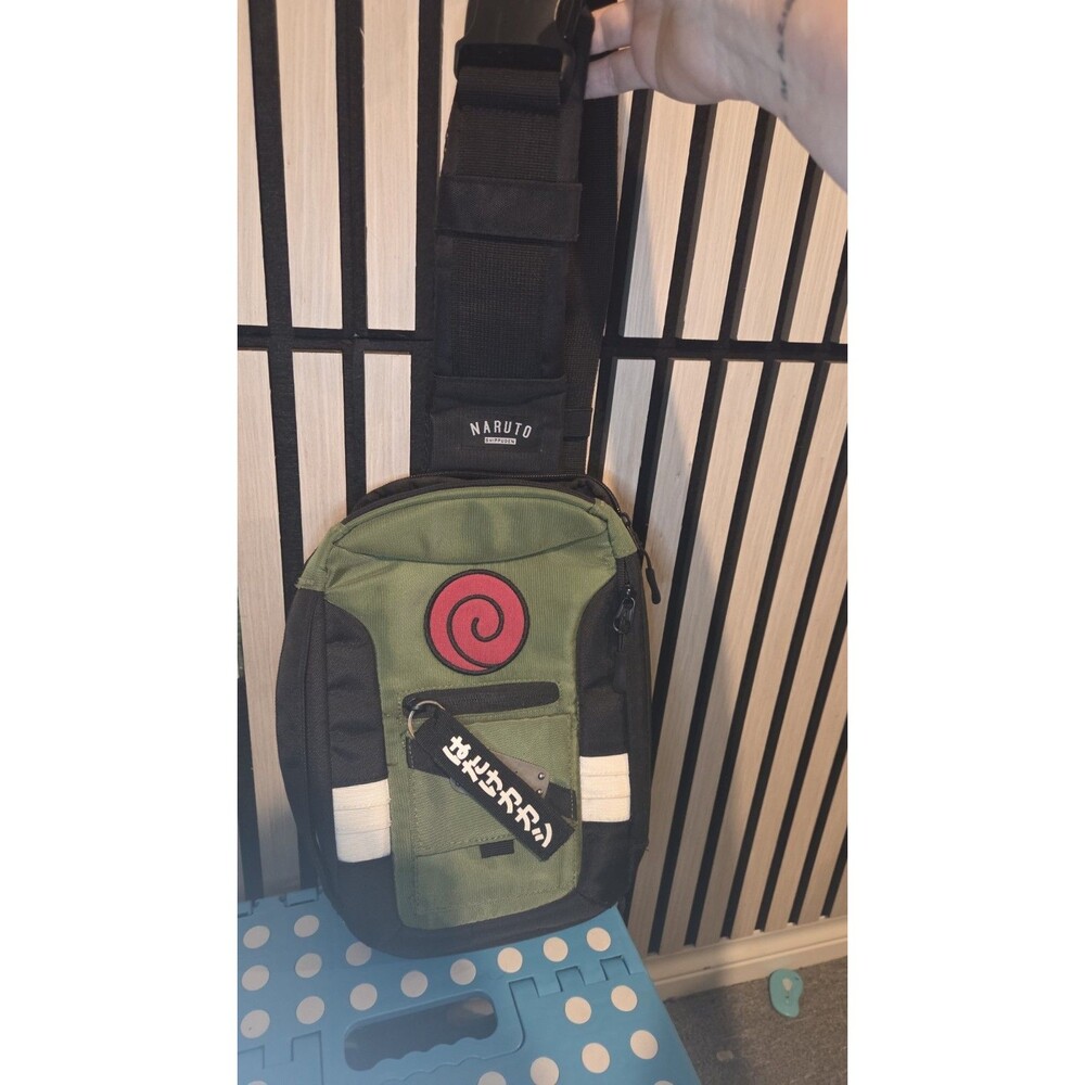 Bioworld Naruto Shippuden Messenger Bag Green/Black Polyester Adjustable Strap